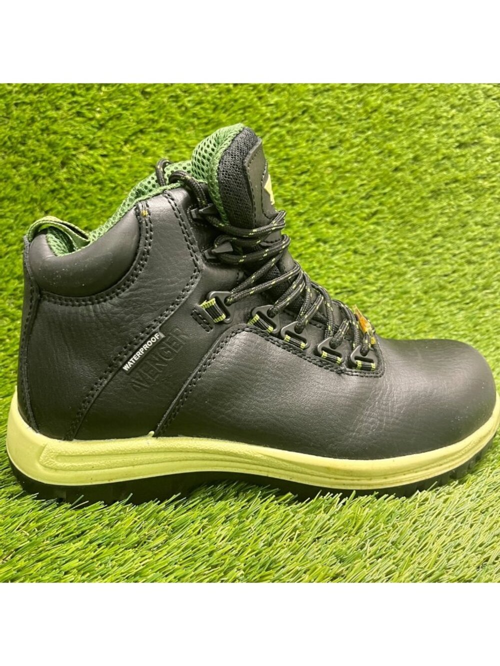 Avenger Breaker 6" Mens Size 9 Black Leather Composite Toe Safety Work Boots